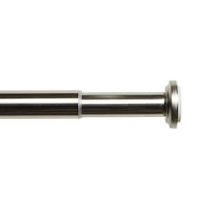 Tension 48 in. - 84 in. Adjustable 1 in. Single Curtain Rod in Brushed Nickel with Finial