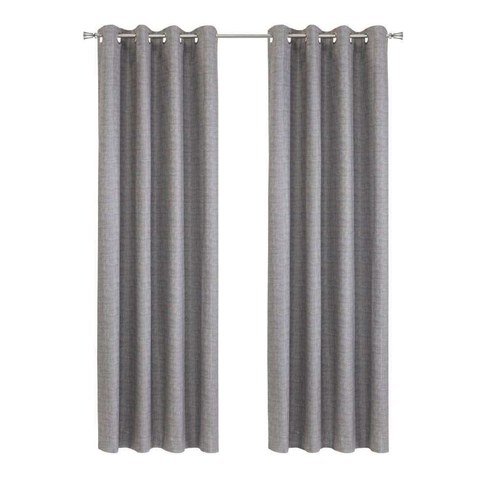 Mason Grey Polyester Textured 52 in. W x 108 in. L Grommet Indoor Blackout Curtain (Single Panel) price history on PriceWatchPro