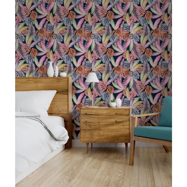 Vivette Multicolor Blue Hot Tropic Wallpaper Sample