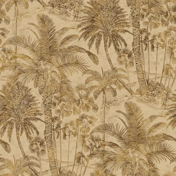 Advantage Yubi Brown Palm Trees Wallpaper Sample