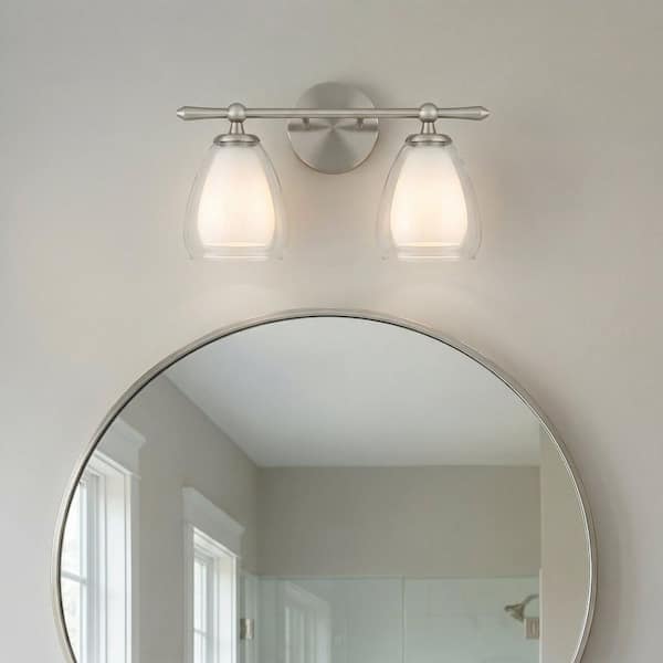 Quoizel Vivienne 16 in. 2-Light Brushed Nickel Vanity Light with