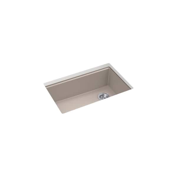 Billings Granite Composite 29 in. Undermount Single Bowl Workstation Kitchen Sink in Matte Taupe