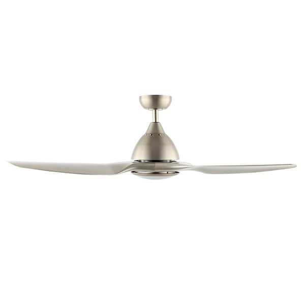 WINGBO 52 in. Modern Ceiling Fan with Lights and Remote Control 3-Blades Brushed Nickel Ceiling Fan