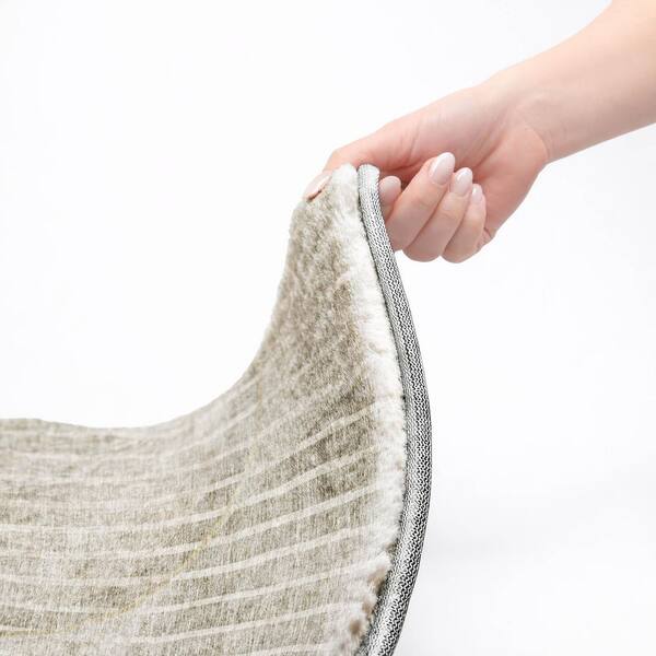 Dream Shag Premium Machine Washable Abstract ADS723 Taupe 9 ft. x 12 ft. Area Rug
