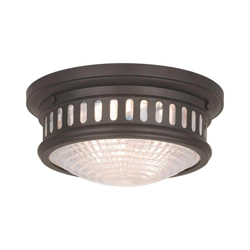 Livex Lighting Berwick 2 Light Bronze Flush Mount 73051-07 - The Home Depot