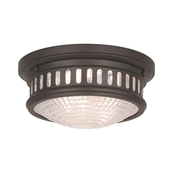 Livex Lighting Berwick 2 Light Bronze Flush Mount