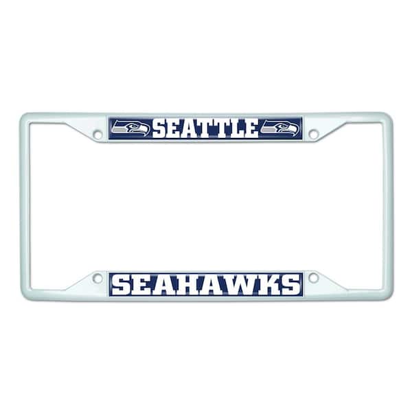 FANMATS Universal Fit NFL - Seattle Seahawks License Plate Frame - White