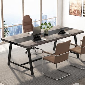 Cassey 70.9 in. Gray Computer Desk, Large Rectangle Conference Table Meeting Table