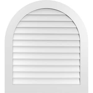 36" x 40" Round Top Surface Mount PVC Gable Vent: Non-Functional with Standard Frame