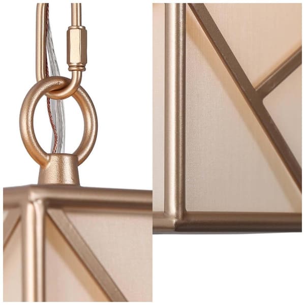 Uolfin Gold Cage Mini Pendant Light, 1-Light Modern Geometric