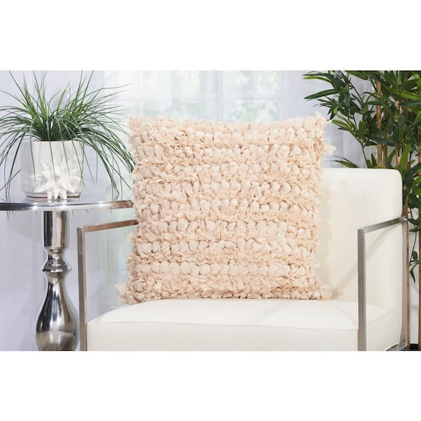 Beige fur outlet pillow