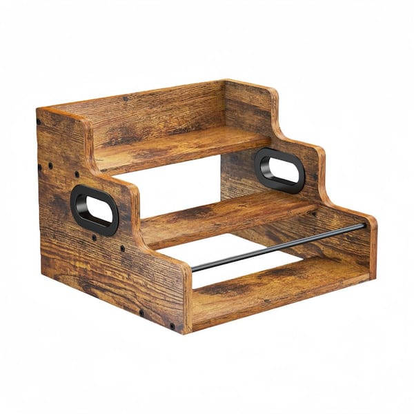 16 in. H x 9.25 in. W 12-Bottle Wood Bar Shelves for Liquor, Whiskey, Spirits, Mini Bar and Liquor Cabinet (1-Pack)