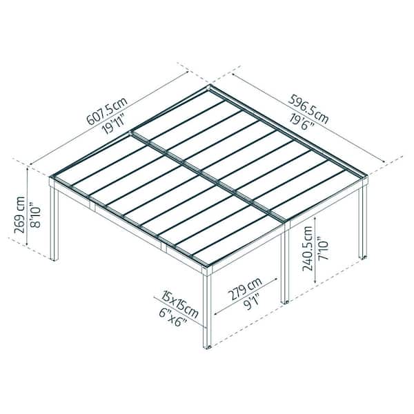 CANOPIA by PALRAM Oslo 20 ft. x 20 ft. Black/Gray Opaque Double