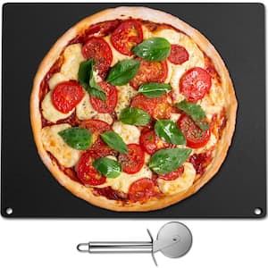 Pizza Pans 16.1 in. x 14.2 in. x 0.4 in. Non-stick Steel Baking Steel Pizza Stone with 20x Higher Conductivity, Black
