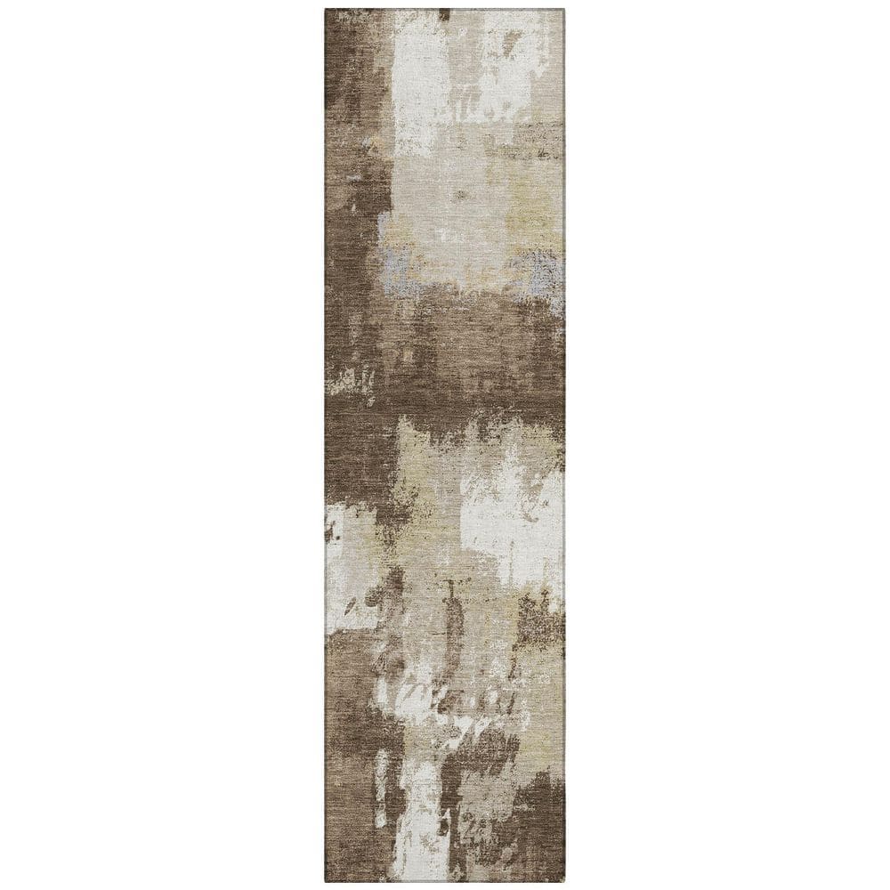 Chantille Machine Washable Indoor/Outdoor Abstract ACN2913 Chocolate 2 ft. x 7 ft. Runner Rug price history on PriceWatchPro