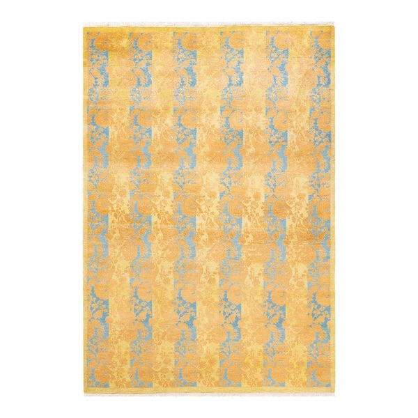 Mogul Green 5 ft. x 8 ft. Oriental Wool Indoor Area Rug