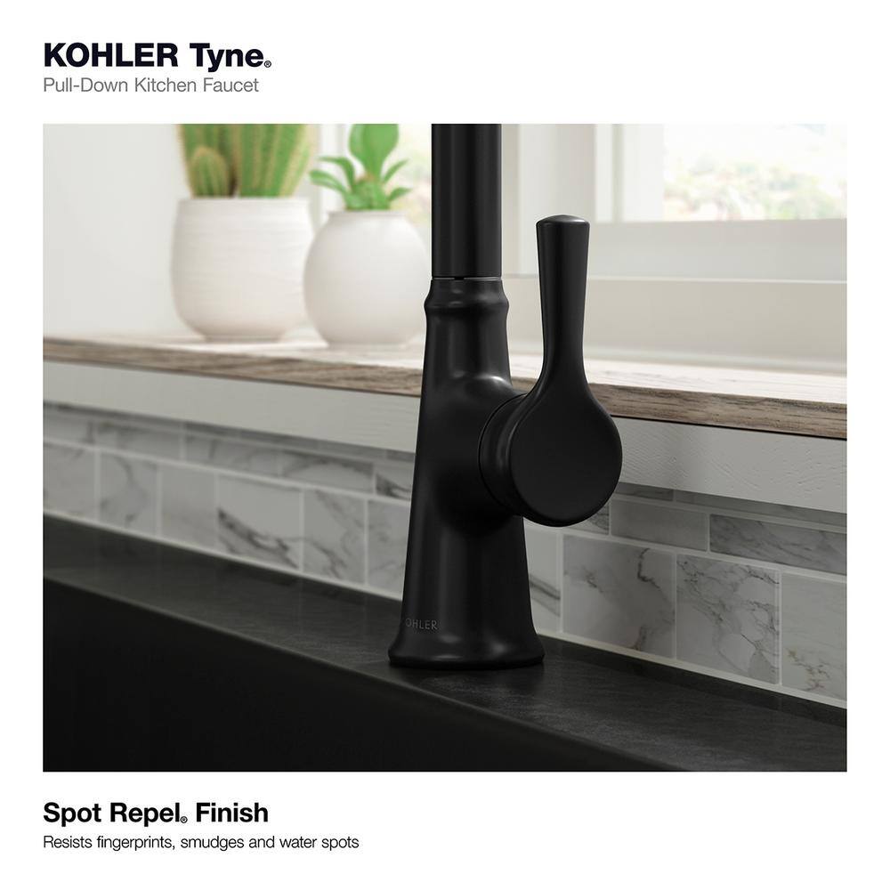 Matte Black Ceramic Single-Handle Pull-Down Kitchen Faucet