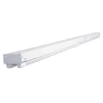 8 ft. 14-Watt 4-Light White Industrial LED White Strip Light Fixture with T8 LED 5000K Tubes