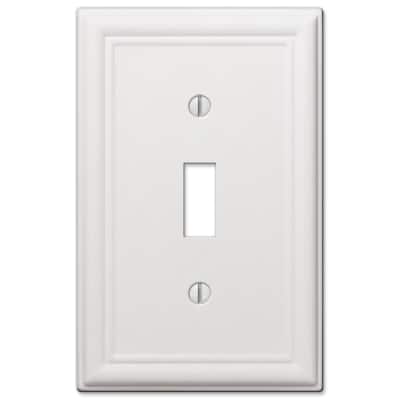 Ascher 1 Gang Toggle Steel Wall Plate - White