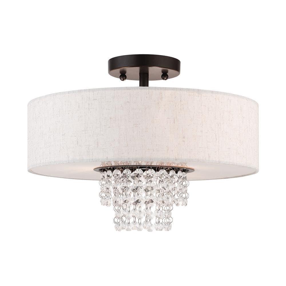 Carlisle 15 in. 3-Light English Bronze Semi-Flush Mount