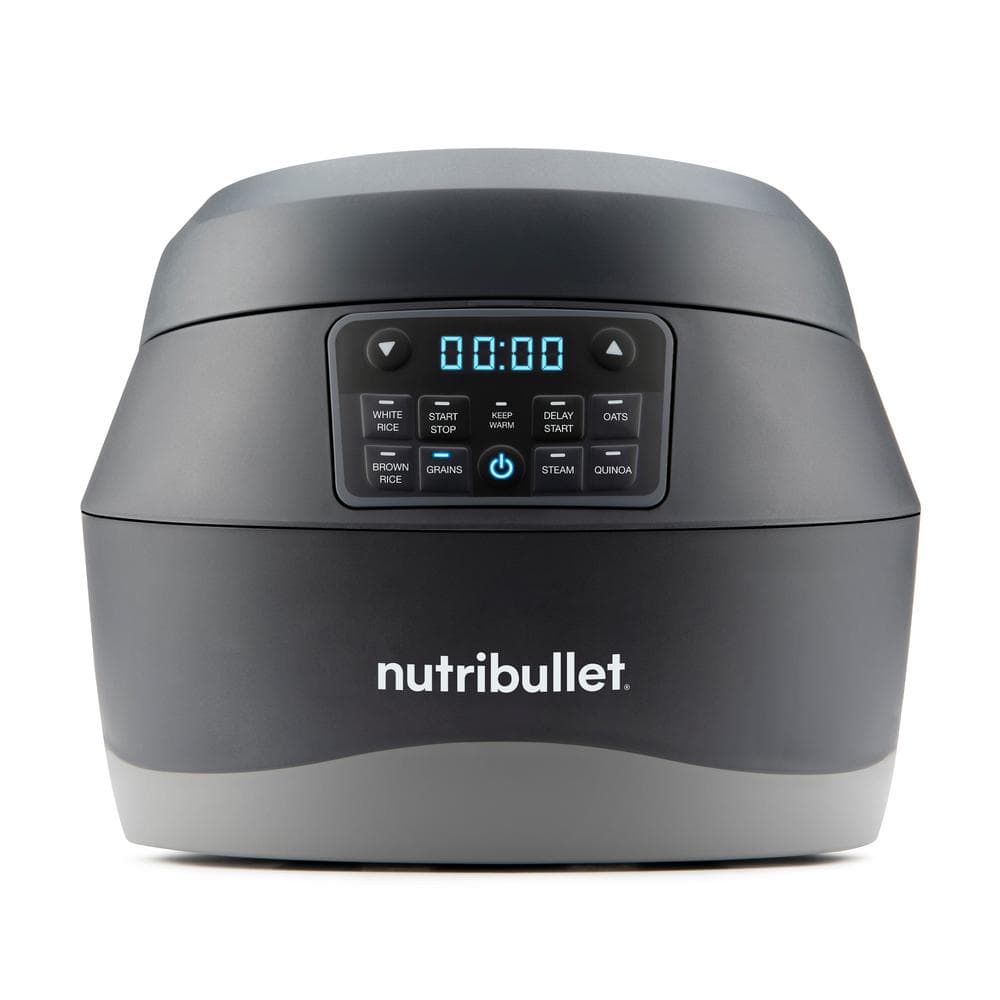 NutriBullet 10-Cup Gray Electric Non-Stick Grain Cooker with Steamer