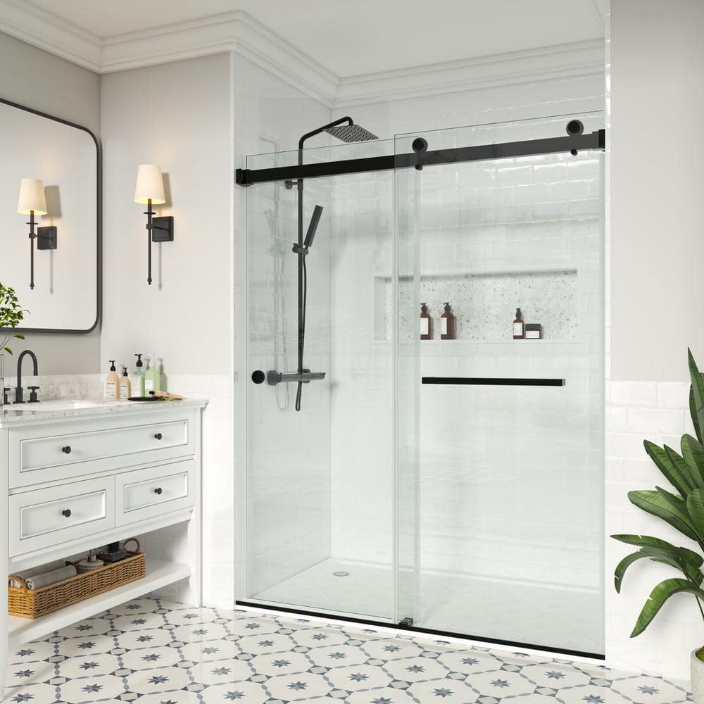 YINVANI 72 in. W x 72 in. H Double Sliding Frameless Bath Shower Door