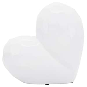 White Ceramic Heart in 8 in.