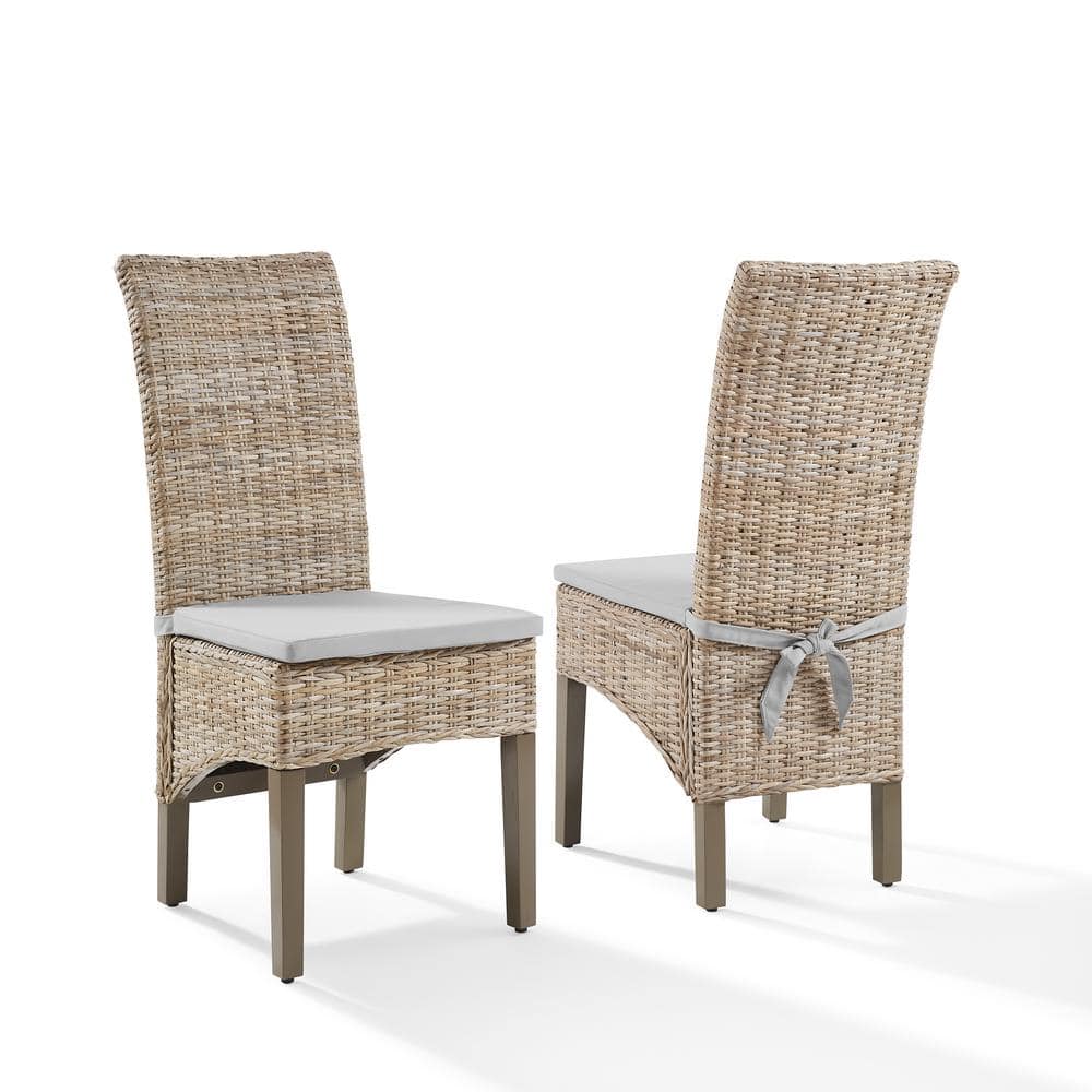 CROSLEY FURNITURE Edelyn 2-Piece Kubu Rattan Dining Chair CROSLEY FURNITURE Edelyn 2-Piece Kubu Rattan Dining Chair