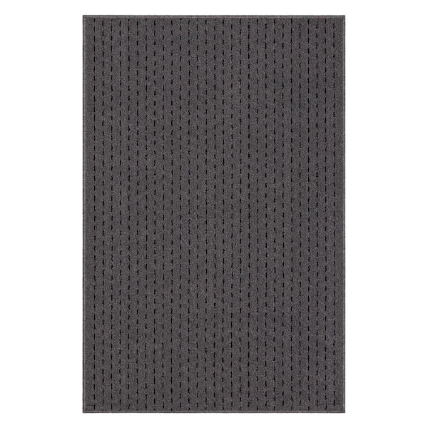 Pin Dot Dark Gray/Black 3 ft. x 4 ft. Indoor Area Rug