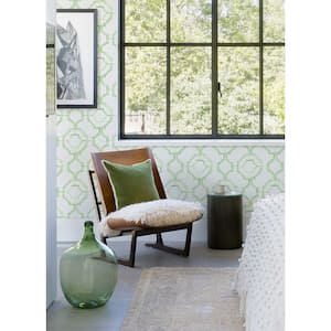 Gallina Green Trellis Wallpaper Sample