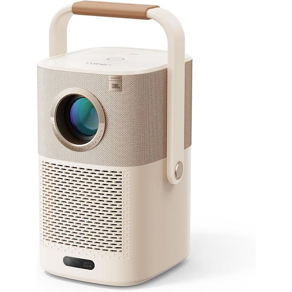 Lukyamzn 1920 x 1080 Smart Outdoor Projector with WiFi, Bluetooth and Compatible in Pink