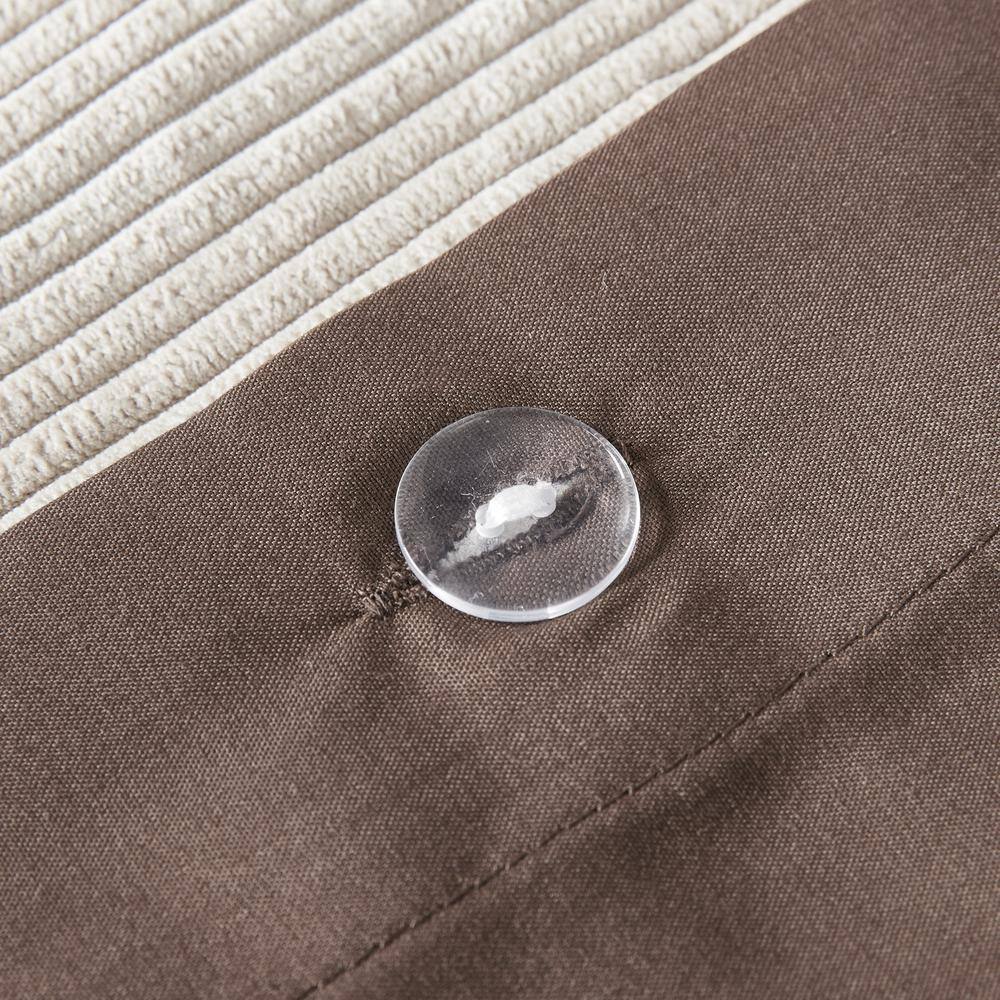 Tan Corduroy Full/Queen Duvet Cover Set with Microfiber Reverse