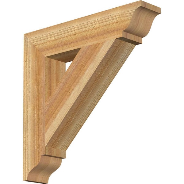 Ekena Millwork 4 in. x 20 in. x 20 in. Western Red Cedar Traditional Rough Sawn Bracket