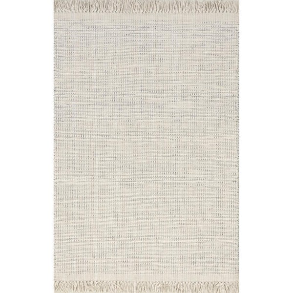 Orli Classic Wool Fringe Area Rug Ivory Doormat 2 ft. x 3 ft.  Accent Rug