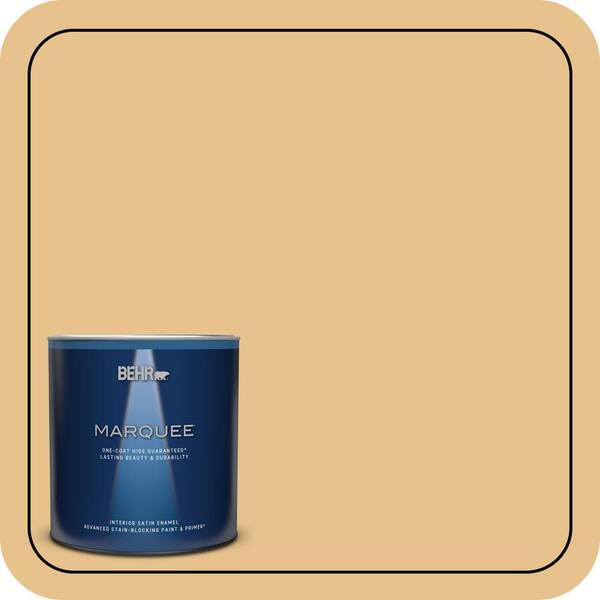 BEHR MARQUEE 1 qt. #T17-02 Gold Hearted Satin Enamel Interior Paint & Primer