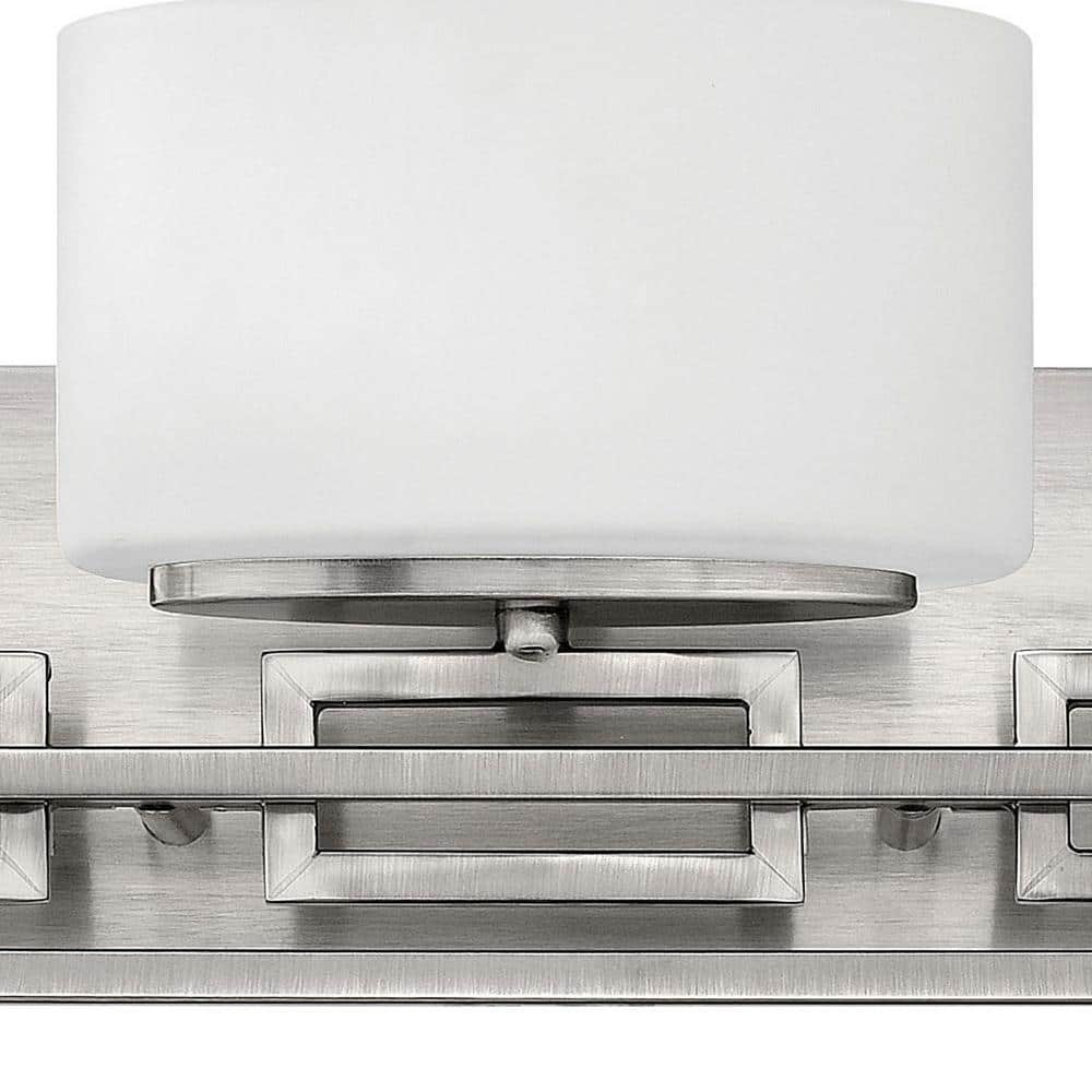 Lanza Antique Nickel 3-Light LED Bath Vanity with Etched Opal Shade