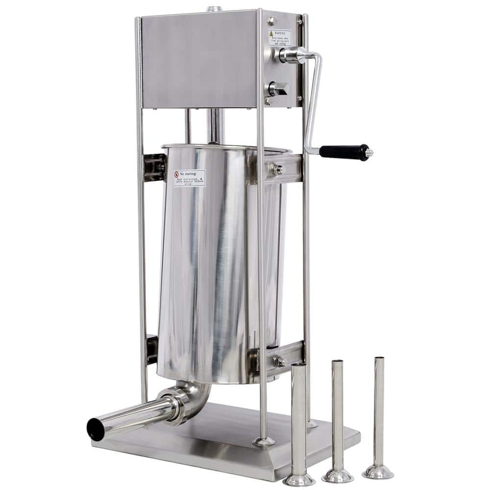 Commercial 11 lbs. / 5 L Stainless Steel Dual Speed Vertical Sausage Stuffer  Meat Filler with 5-Stuffing Tubes RichMSausageS05 - The Home Depot