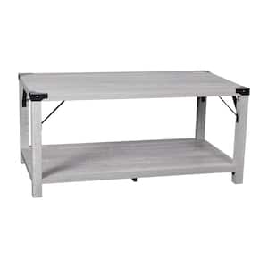 22 in. Aspen Gray Rectangle Engineered Wood Coffee Table