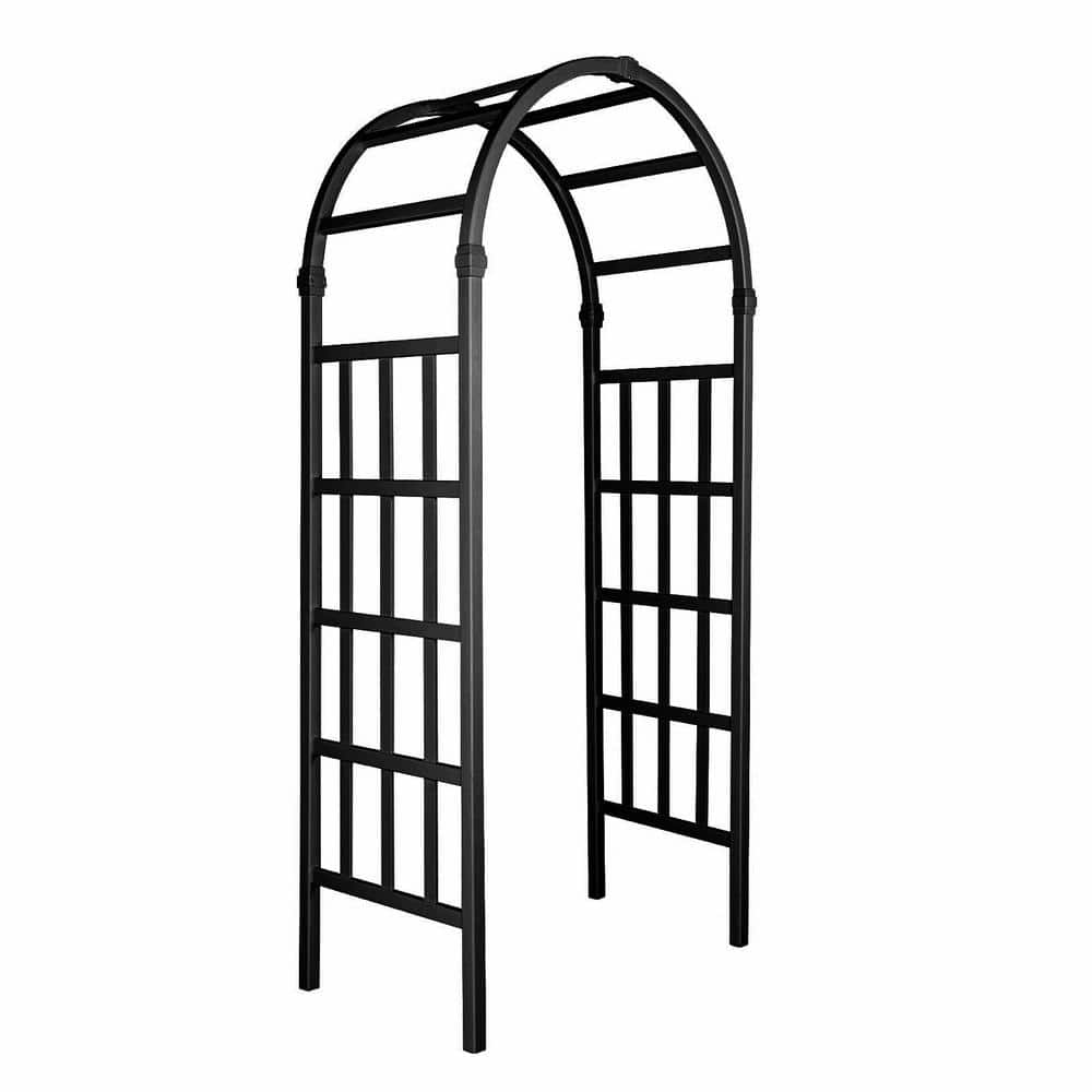 Karl home 39.6 in. x 86.22 in. Black PVC Garden Arch Arbor