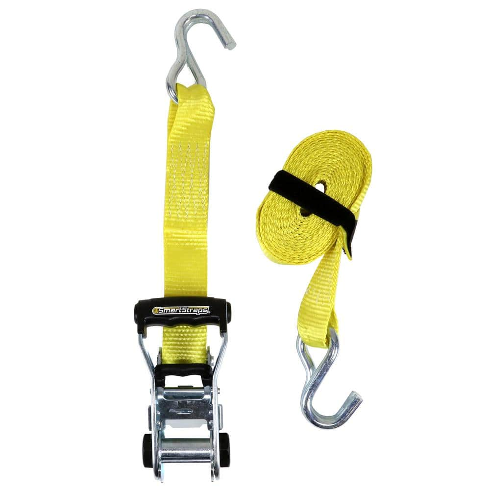 SmartStraps 14 ft. Yellow RachetX Tie Down Strap with 1,667 lb. Safe ...