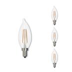 60-Watt CA10 Clear Dimmable Edison Style Filament LED Light Bulb with (E12) Candelabra Screw Base, 2700K(4-Pack)