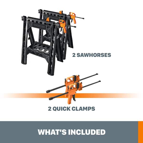 WORX WX065 Clamping Sawhorse Pair for sale online