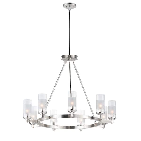 Maxim Lighting Crescendo 35 in. W 9-Light Satin Nickel Chandelier with ...