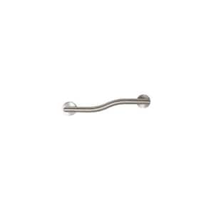 24 in. Left-Hand Modern Wave Shaped Grab Bar in Satin Stainless