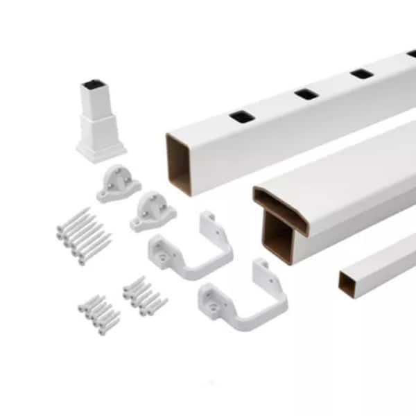 Select 8 ft x 42 in. Classic White Composite Deck Rail Kit with Square Composite Balusters