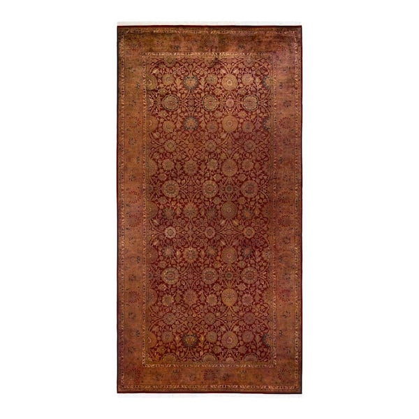 Overdyed Gold 6 x 12 Wool Indoor Area Rug