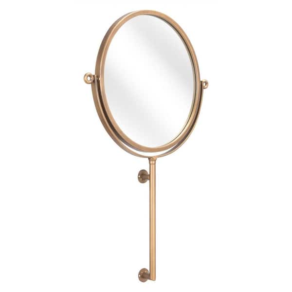 HomeRoots 19.3 in. x 30.3 in. Classic Irregular Framed Gold Vanity Mirror