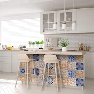 White, Blue, Orange SB40 5 in. x 5 in. Vinyl Peel and Stick Tile (24 Tiles, 4.17 sq. ft./Pack)