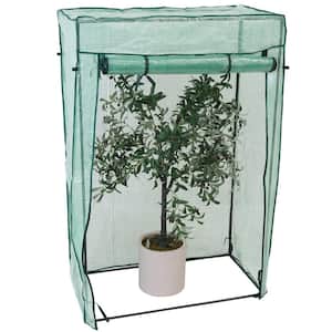 Sunnydaze 38.5 in. W x 18.5 in. D x 59 in. H Deluxe Potted Plant and Tomato Plant Greenhouse, Green