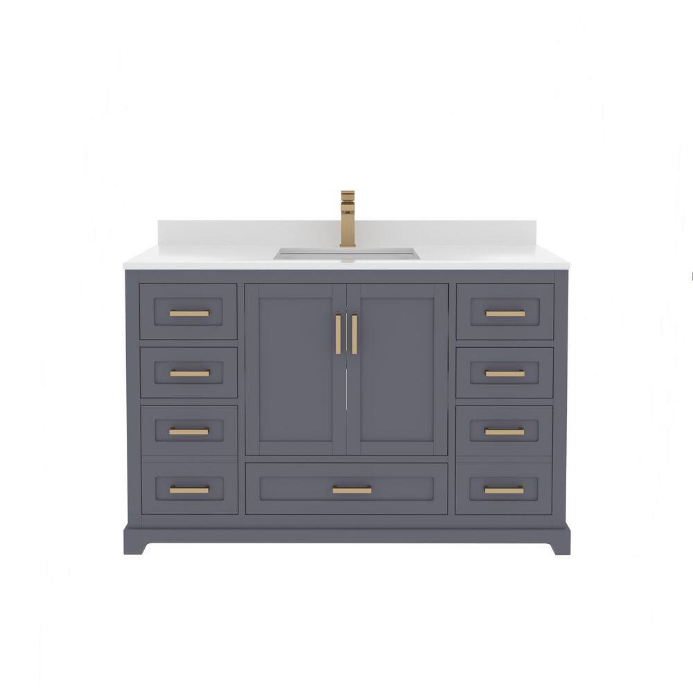 Maya 48 in. Single Sink Freestanding Charcoal Grey Bath Vanity with White Quartz Top Assembled price history on PriceWatchPro